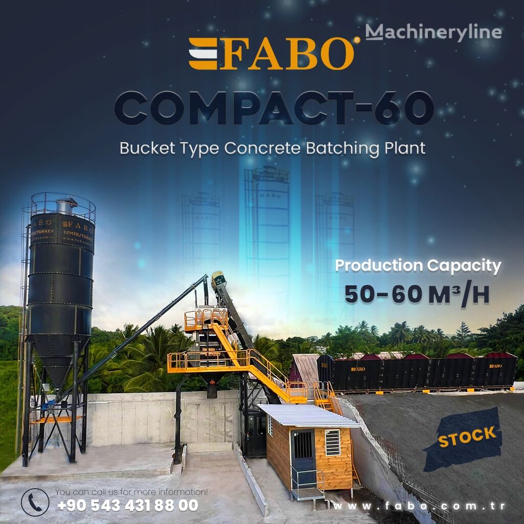 nova FABO CENTRALE À BÉTON COMPACTE À GODET 60 M3/H | STOCK betonara