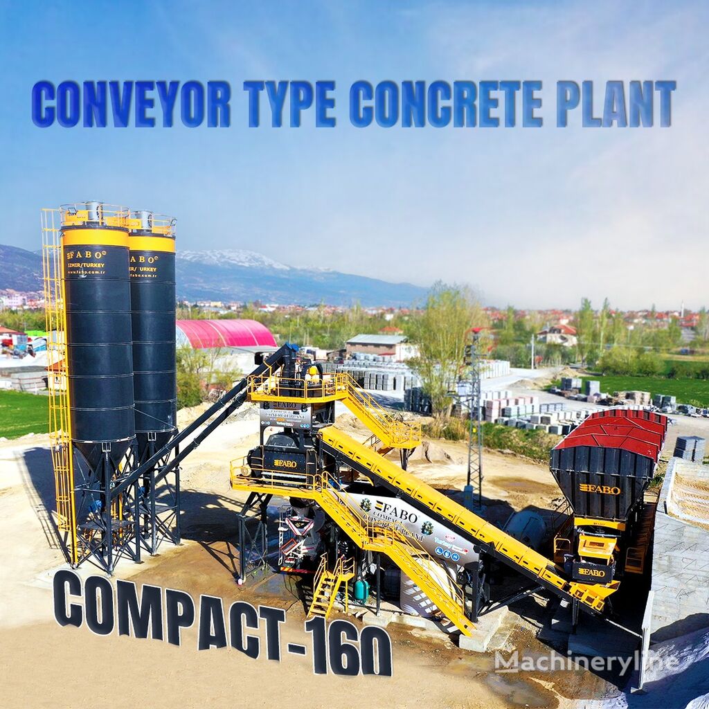 nova FABO  COMPACT-160 CONCRETE PLANT | CONVEYOR TYPE | Ready in Stock betonara