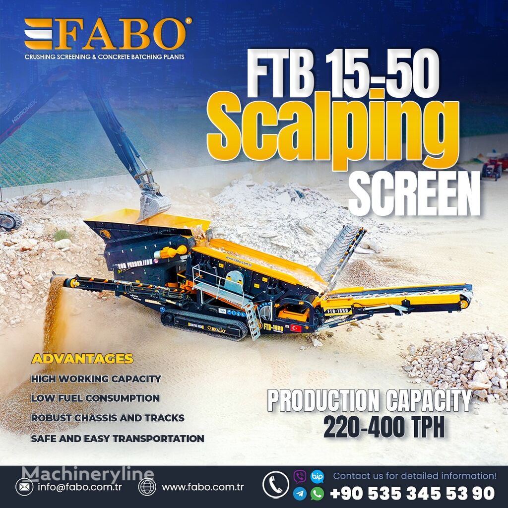 novi FABO FTB-1550 MOBILE SCALPING SCREEN  pokretno postrojenje za drobljenje